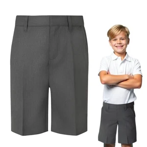 Boys School Ex M&S Plus Waist Uniform Short Pants Grey 2 to 14 Years Pocket New - Picture 1 of 7