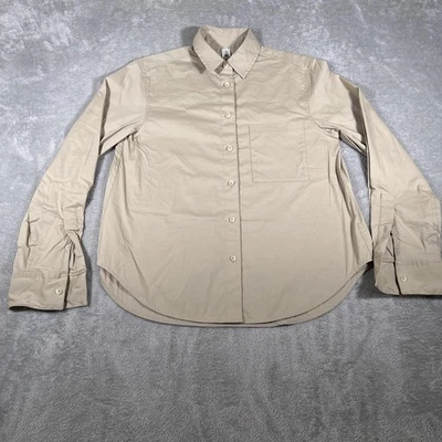 Lululemon Shirt Womens XS Khaki Relaxed Fit Poplin Button Down Lightweight - Image 1 of 4