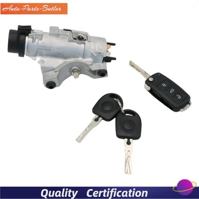 4B0905851P For VW 1999-04 Golf Ignition Lock Cylinder Assembly W/ Key Shells - Image 1 of 4