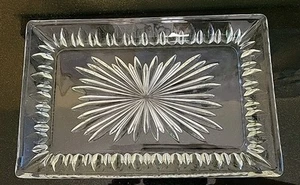 Vintage 1960's Anchor Hocking's Star Brite Prescut Glass Hostess Tray EUC - Picture 1 of 13
