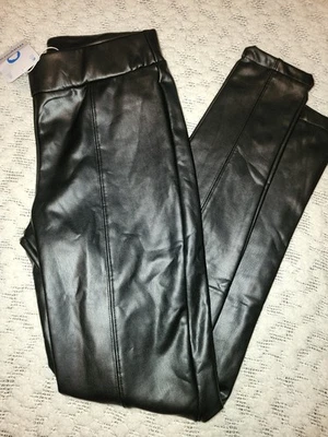 NWT, Mayoral, Girls Faux Leather High Waist Black Pants, Size 18 - Image 1 of 4