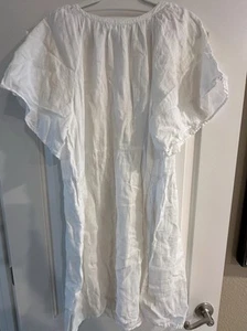 VELVET By Graham & Spencer Woven Linen Mini Dress White (Size L) - Picture 1 of 4