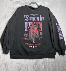 Vintage Dracula Sweatshirt Men Large Universal Pictures Monsters Sleeve Hit Read - Picture 1 of 8