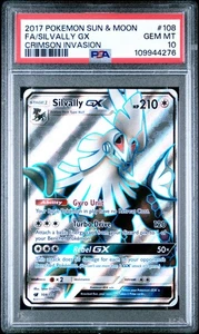 Silvally GX - PSA 10 - Full Art Crimson Invasion 108/111 Ultra Rare Pokemon Card - Picture 1 of 2