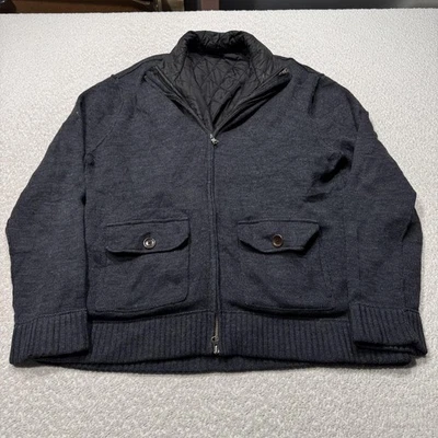Banana Republic Jacket Mens Extra Large Wool Knit Bomber Quilted Lined Full Zip - Image 1 of 4