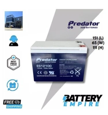 ES12100 Predator AGM Battery (12v 10Ah) - image 1 of 4