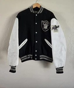 VTG OAKLAND LOS ANGELES RAIDERS 90s DeLong Super Bowl Letterman VARSITY Jacket - Picture 1 of 10