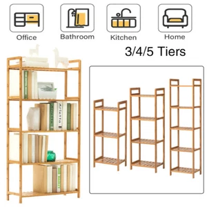 3/4/5 Tier Bookcase Storage Shelves Tall Book Rack Plant Shelving Unit Display - Picture 1 of 30