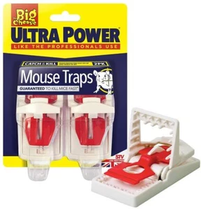 The Big Cheese STV148 Ultra Power Mouse Traps (Ready Baited, Easy to Set, Twin - Picture 1 of 7