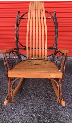 Amish Adirondack Style Oak and Bent Hickory Rocker Pick Up Tampa Area Cover