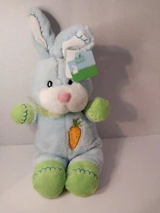 Dan Dee Easter Bunny Blue and Green With Carrot Patch Stuffed Animal  - Picture 1 of 10