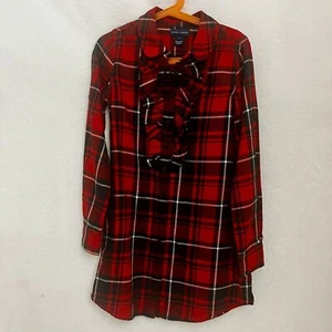 Ralph Lauren Dress Girls Plaid Ruffles Front Pockets Christmas No Flaws Size 7 - Picture 1 of 7