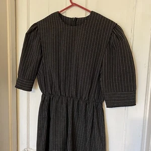 Amish Mennonite Cape Dress 44” Bust/28-36” Stretch Waist Modest Zip Black - Picture 1 of 11