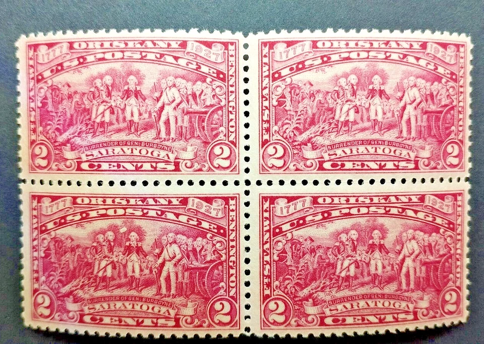 US stamps 1927 Victory at Saratoga Sc#644 block of 4 MVLH OG VF - Image 1 of 4