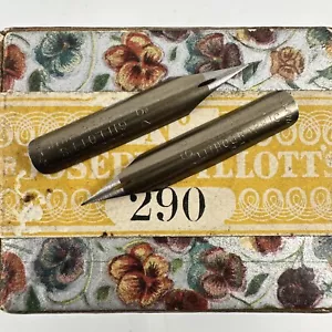 x2 pennini litografici vintage Joseph Gillott's 290 per penne dip calligrafia - Foto 1 di 11