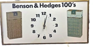 Benson & Hedges Cigarettes Advertisement Wall Clock WORKS! 24"x12" - Picture 1 of 14
