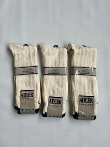 Vtg 3 prs Burlington Ivory Cotton Crew Socks * Mens 6-12.5 New Green Seam * USA - Picture 1 of 5