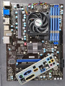 MSI 785GT-E63 AMD motherboard Phenom 9650 4GB memory - Picture 1 of 6