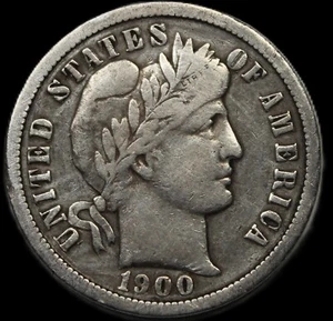 1900 0 BARBER DIME - FREE SHIPPING- JAM287 - Picture 1 of 2