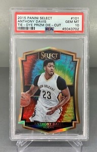 2015-16 Panini Select Tie-Dye Prizm Die cut Anthony Davis 05/25 Gem Mint 10 PSA 