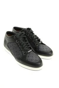 JIMMY CHOO Low-Top Zapatillas Piel Logo Placa 38 Black Antracita - Imagen 1 de 5