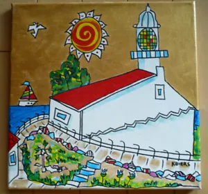K. BYERS, FARO CABRILLO, MODERNISMO MODERNO CALIFERIA HITO ACEITE COLORIDO - Imagen 1 de 12