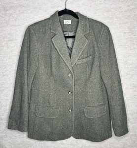 LL Bean Wool Cashmere Herringbone Riding Equestrian Blazer Jacket Womens 12P - Picture 1 of 9