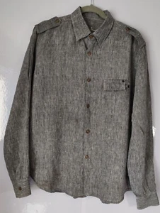 Adolfo Dominguez L/S linen Shirt Grey Size 5 pre owned good condition see pics - Picture 1 of 14