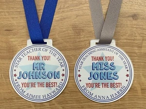 Medalla de profesor personalizada, premio asistente de enseñanza estrella, regalo de agradecimiento - Imagen 1 de 4