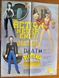 Death Plastic Man Preacher action figures Promo Poster 1999 DC Direct 17"x22" - Picture 1 of 1