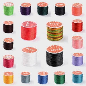 160m Runde Gewachste Polyester Kordeln Auffädeln Basteln Fäden Schmuck Schnur 0,45 mm - Bild 1 von 22