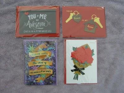 Papyrus Valentine's Day Cards Variety Lot Pack 4 different - $33.80 retail Value - Image 1 of 4