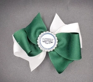 New HAIRBOW NFL Playoffs Philadelphia Eagles MEDIUM Hair Bow Accessory NFC EAST - Picture 1 of 5