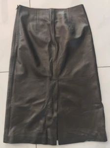 HUGO BOSS Edler Lederrock, Rock 100 % Glattleder, schwarz Gr. 36 NEU - Bild 1 von 5