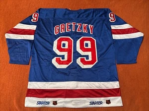 Vintage Starter New York Rangers Wayne Gretzky 1998-99 Set 2 Jersey Men 60 Strap - Picture 1 of 7