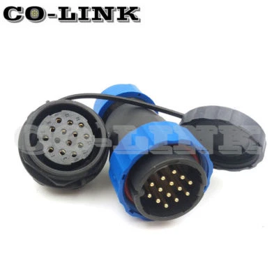 SD28 14PIN WATERPROOF CONNECTOR, IP67 OUTDOOR PANEL MOUNT INDUSTRIAL PLUG SOCKET - Image 1 of 4