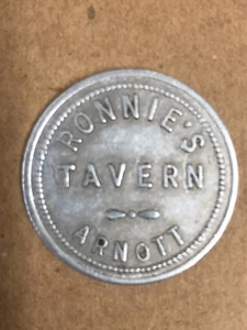 Ronnie’s Tavern Arnott ( Wisconsin )Ultra Rare Good For 10 Cents In Trade Token - Picture 1 of 6