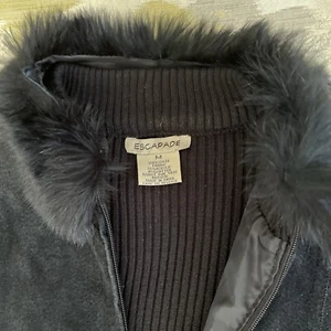 Women’s Fur Suede Knit Black Jacket Corset Chain Links Size M Escapade Y2K Style - Picture 1 of 5