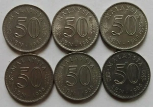 Malaysia 1980 50 sen coin 6 pcs - Picture 1 of 2