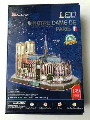 3D Puzzle Notre Dame LED Cubic Fun Paris Light Dom Frankreich Licht Kathedrale