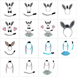Donkey Ear Headband Donkey Tail Glove Bowtie for Boy Girl Christmas Halloween - Picture 1 of 23