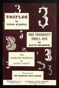 Sausalito Little Theatre California Programm Spielzettel 1940er 50er Susan Glaspell Ca - Bild 1 von 6