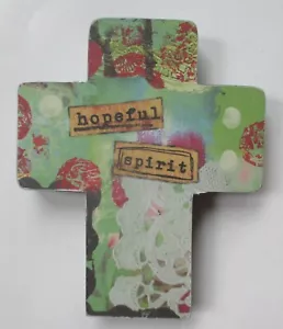 M2 Hopeful Spirit Kelly Rae Roberts KREUZ PLAKETTE 7" - Bild 1 von 6