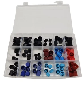 A/C Valve Cap Car Air Conditioning Valve Core Valve Dust Cover High Low Side Kit - Picture 1 of 16