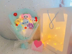 SANRIO PLUSH BOUQUET HELLO KITTY MY MELODY POMPOMPURIN CINNAMOROLL GIFT FOR HER - Picture 1 of 1