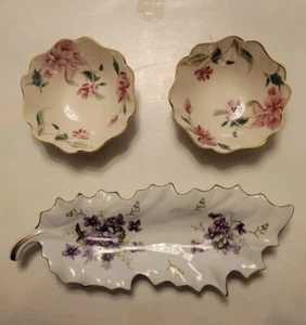 2x Lenox Barrington Collection Small Nut Candy Dish Floral Print Made in USA - Picture 1 of 2