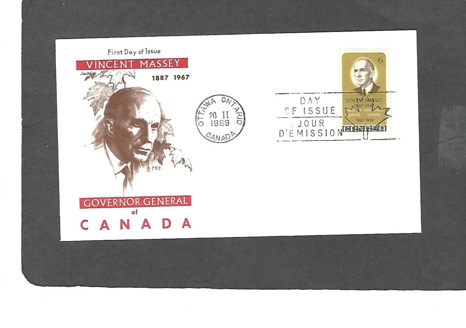 #491 6c VINCENT MASSEY EDICIÓN FDC OTTAWA, ONTARIO 20-1969 Foto 1 de 1