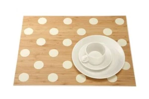 PLACE MAT Luncheon Mat thin bamboo polka dot design JAPAN For GIFT TEORI - Picture 1 of 15