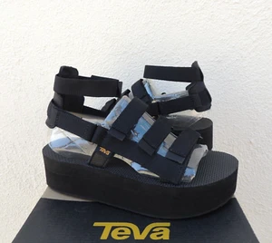 TEVA BLACK FLATFORM MEVIA 2" GLADIATOR PLATFORM SANDALS, WOMEN US 10/ EUR 41 NEW - Picture 1 of 4