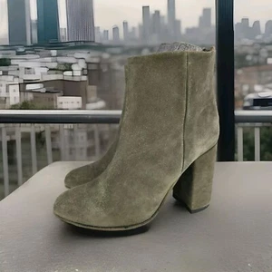 FREEBIRD by Steven Harlo Booties US 9 Olive Green Suede Ankle Heeled Boot - Picture 1 of 11